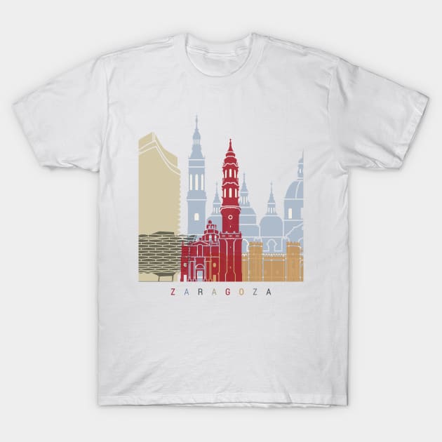 Zaragoza skyline poster T-Shirt by PaulrommerArt